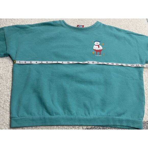 TYAKASHA Teal Blue Sweatshirt Pullover Snowman Women's OS RARE! - Picture 5 of 11